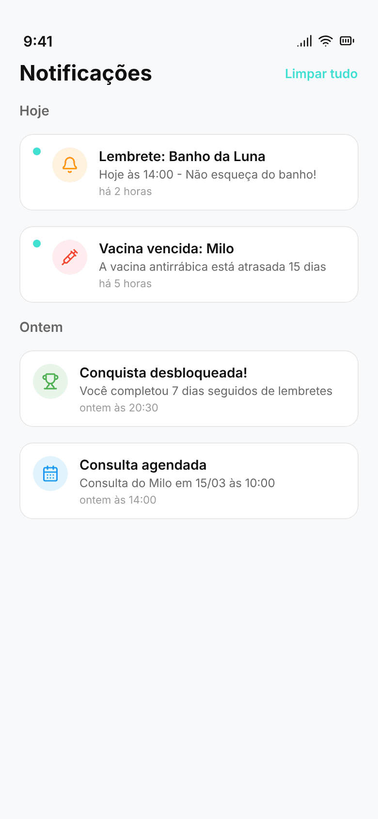 Zupet — Notificações